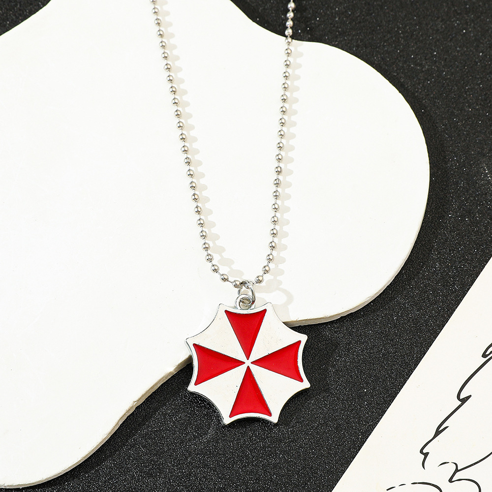 Vintage Fashion Enthusiasts - Collier pendentif parapluie rouge vintage, accessoire