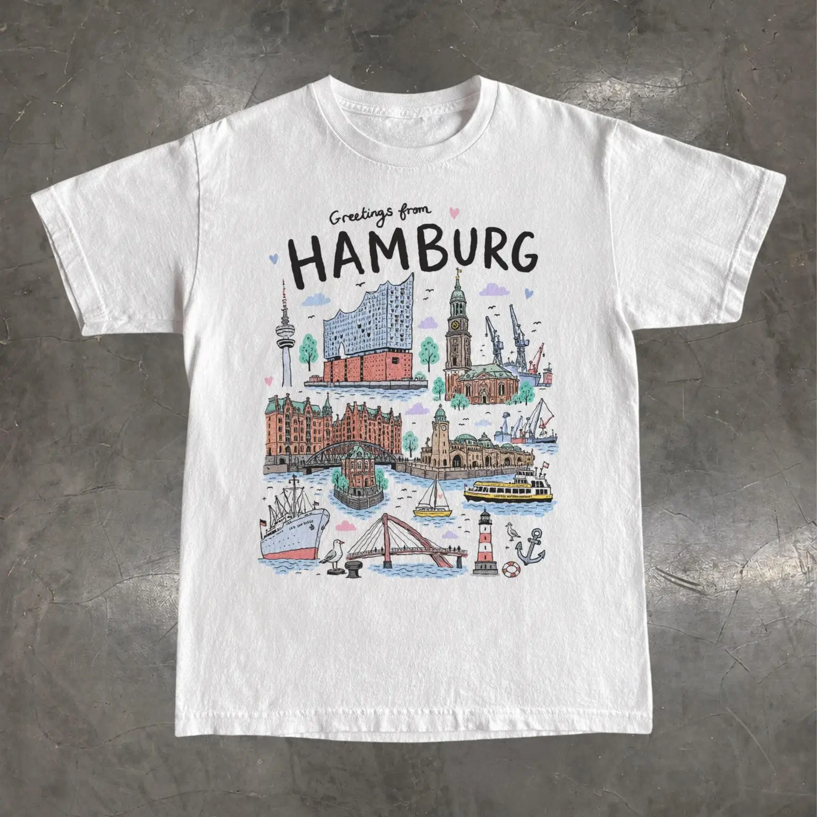 T-shirt Hambourg Allemagne Elb - Vintage Fashion Hamburg avis et prix